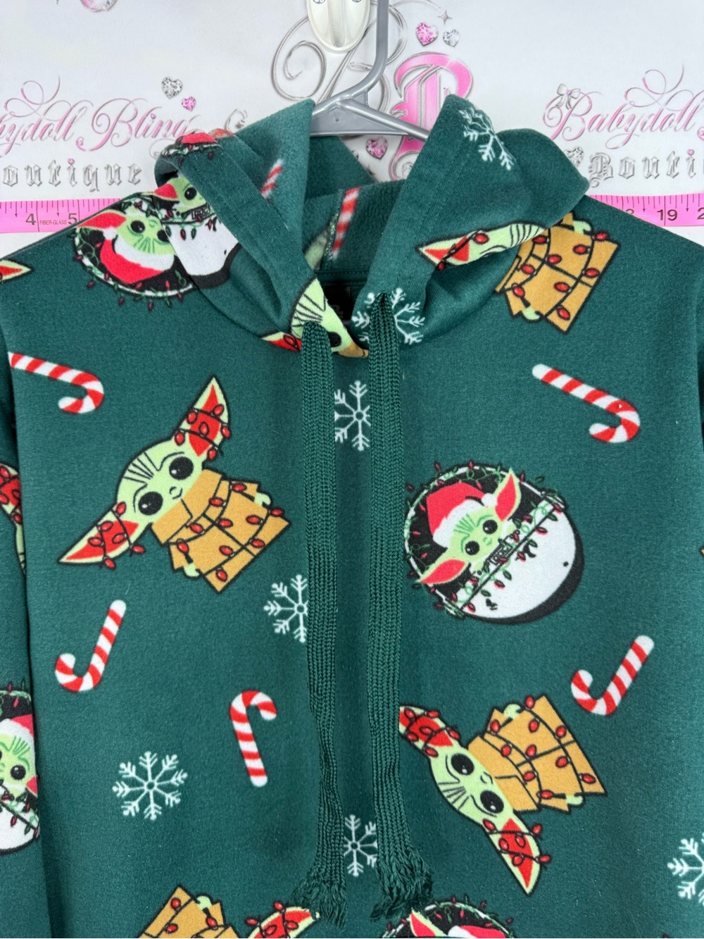 Star Wars sweater hoodie grogu Green Baby Yoda Holiday Pullover Hoodie - Picture 5 of 11